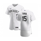 Men's Nike Colorado Rockies #15 Raimel Tapia White Home 2020 Authentic Player Baseball Jersey