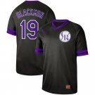 Men's Nike Colorado Rockies #19 Charlie Blackmon Black M&N MLB Jersey