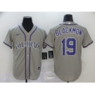 Men's Nike Colorado Rockies #19 Charlie Blackmon Gray 2020 Baseball Cool Base Jersey