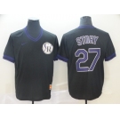 Men's Nike Colorado Rockies #27 Trevor Story Black M&N MLB Jersey