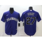 Men's Nike Colorado Rockies #27 Trevor Story Purple 2020 Baseball Cool Base Jersey