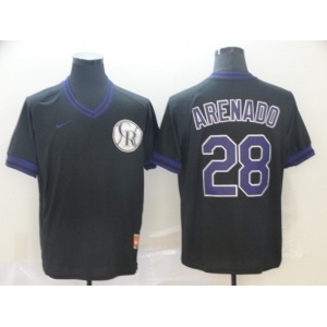Men's Nike Colorado Rockies #28 Nolan Arenado Black M&N MLB Jersey