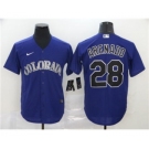 Men's Nike Colorado Rockies #28 Nolan Arenado Purple 2020 Baseball Cool Base Jersey