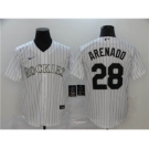 Men's Nike Colorado Rockies #28 Nolan Arenado White 2020 Baseball Cool Base Jersey