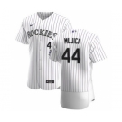 Men's Nike Colorado Rockies #44 Jose Mujica White Home 2020 Authentic Player Baseball Jersey