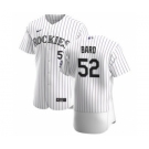 Men's Nike Colorado Rockies #52 Daniel Bard White Home 2020 Authentic Player Baseball Jersey