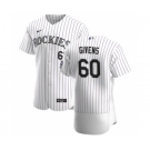 Men's Nike Colorado Rockies #60 Mychal Givens White Home 2020 Authentic Player Baseball Jersey