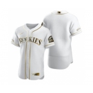 Men's Nike Colorado Rockies Blank White 2020 Authentic Golden Edition Baseball Jersey