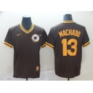 Men's Nike Diego Padres  #13 Manny Machado Brown Throwback MLB Jersey