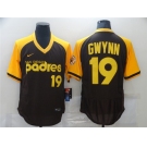 Men's Nike Majestic San Diego Padres #19 Tony Gwynn Brown Retro MLB Jersey