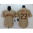 Men's Nike Padres #23 Fernando Tatis Jr. Brown Strip 2020 Baseball Cool Base Jersey