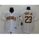 Men's Nike Padres #23 Fernando Tatis Jr. White Strip 2020 Baseball Cool Base Jersey