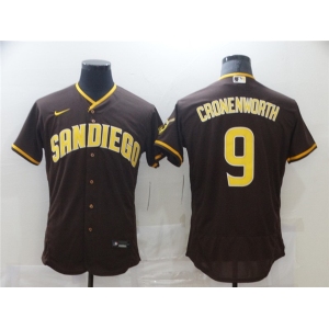 Men's Nike San Diego Padres #9 Jake Cronenworth  Brown Alternate Flex Base Authentic Collection Baseball Jersey