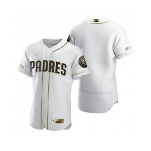 Men's Nike San Diego Padres Blank White 2020 Authentic Golden Edition Baseball Jersey