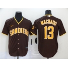 Men's Nike San Diego Padres#13 Manny Machado Replica Brown Alternate Cool Base Baseball Player Jersey