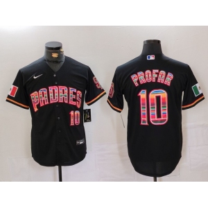 Men's San Diego Padres #10 Jurickson Profar Black Mexico Cool Base Stitched Jersey