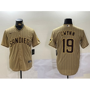 Men's San Diego Padres #10 Jurickson Profar Khaki Team Logo Cool Base Jerseys