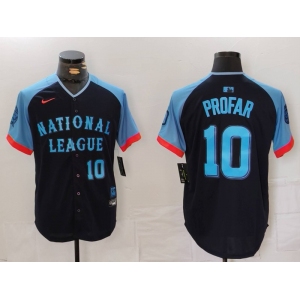 Men's San Diego Padres #10 Jurickson Profar Number Navy 2024 All Star Limited Stitched Jersey