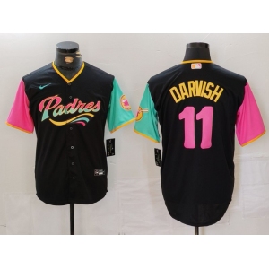 Men's San Diego Padres #11 Yu Darvish Black Fashion Baseball Jersey