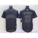 Men's San Diego Padres #13 Manny Machado Black Pullover Turn Back The Clock Stitched Cool Base Jersey