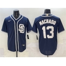 Men's San Diego Padres #13 Manny Machado Navy Cool Base Stitched Baseball Jersey