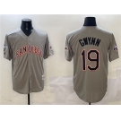 Men's San Diego Padres #19 Tony Gwynn Gray With Patch Cool Base Stitched Jersey