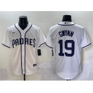 Men's San Diego Padres #19 Tony Gwynn White Cool Base Stitched Baseball Jersey