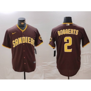 Men's San Diego Padres #2 Xander Bogaerts Brown Cool Base Stitched Jersey