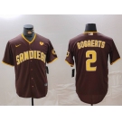 Men's San Diego Padres #2 Xander Bogaerts Brown With PS Patch Cool Base Stitched Jersey