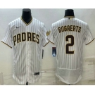 Men's San Diego Padres #2 Xander Bogaerts White Flex Base Stitched Baseball Jersey