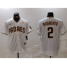 Men's San Diego Padres #2 Xander Bogaerts White With PS Patch Cool Base Stitched Jersey