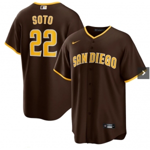 Men's San Diego Padres #22 Juan Soto Brown Stitched MLB Cool Base Nike Jersey