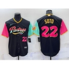 Men's San Diego Padres #22 Juan Soto Number Black 2022 City Connect Cool Base Stitched Jersey