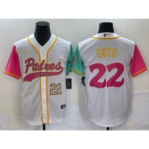 Men's San Diego Padres #22 Juan Soto Number White NEW 2023 City Connect Cool Base Stitched Jersey