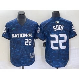 Men's San Diego Padres #22 Juan Soto Royal 2023 All Star Cool Base Stitched Baseball Jersey