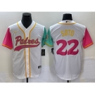 Men's San Diego Padres #22 Juan Soto White NEW 2023 City Connect Cool Base Stitched Jersey