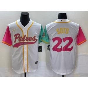 Men's San Diego Padres #22 Juan Soto White NEW 2023 City Connect Cool Base Stitched Jersey