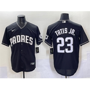 Men's San Diego Padres #23 Fernando Tatis Jr. Black Stitched Baseball Jersey