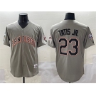 Men's San Diego Padres #23 Fernando Tatis Jr. Gray Fashion Throwback With Patch Cool Base Stitched Jersey