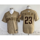 Men's San Diego Padres #23 Fernando Tatis Jr. Tan Stitched Baseball Jersey