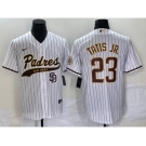 Men's San Diego Padres #23 Fernando Tatis Jr White NEW 2023 Cool Base Stitched Jersey