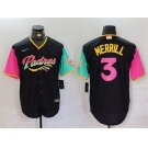 Men's San Diego Padres #3 Jackson Merrill Black City Connect Cool Base Stitched Baseball Jersey