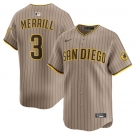 Men's San Diego Padres #3 Jackson Merrill Tan 2024 Alternate Limited Stitched Baseball Jersey