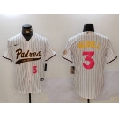 Men's San Diego Padres #3 Jackson Merrill white Cool Base Stitched Baseball Jerseys