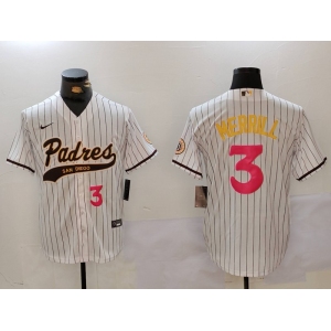 Men's San Diego Padres #3 Jackson Merrill white Cool Base Stitched Baseball Jerseys