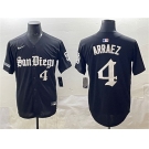 Men's San Diego Padres #4 Luis Arraez Black Gothic Edition Vapor Limited Stitched Baseball Jersey