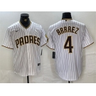 Men's San Diego Padres #4 Luis Arraez White Cool Base Stitched Baseball Jersey