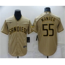 Men's San Diego Padres #55 Sean Manaea Brown Team Logo Stitched MLB Cool Base Nike Jersey