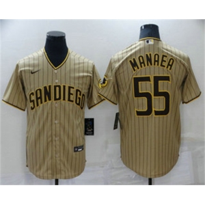 Men's San Diego Padres #55 Sean Manaea Brown Team Logo Stitched MLB Cool Base Nike Jersey
