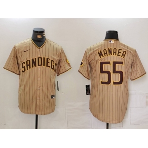 Men's San Diego Padres #55 Sean Manaea Khaki Cool Base Stitched Jersey
